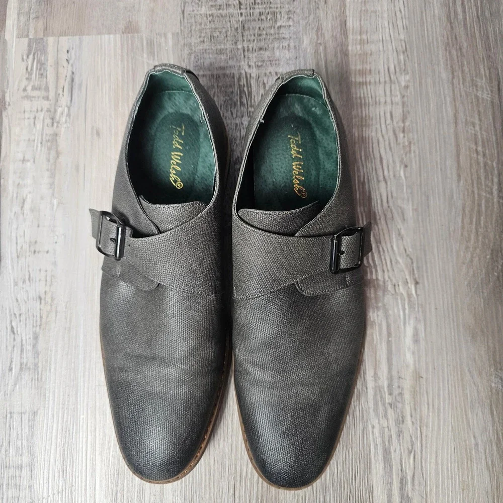 Todd Welsh Gray‎ Monk Strap Dress Shoes Mens 9.5 D Textured Lug Sole Academia